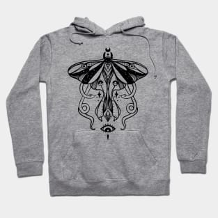 Luna Moth And Snakes Witchy Doodle Hoodie